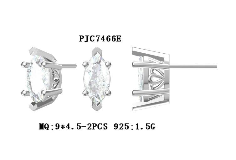 Sterling Silver Semi Mount Earrings Setting Marquise MQ 9X4.5mm