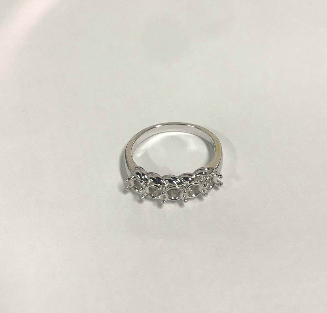 Sterling Silver Semi Mount Ring Setting Round RD 4x4mm