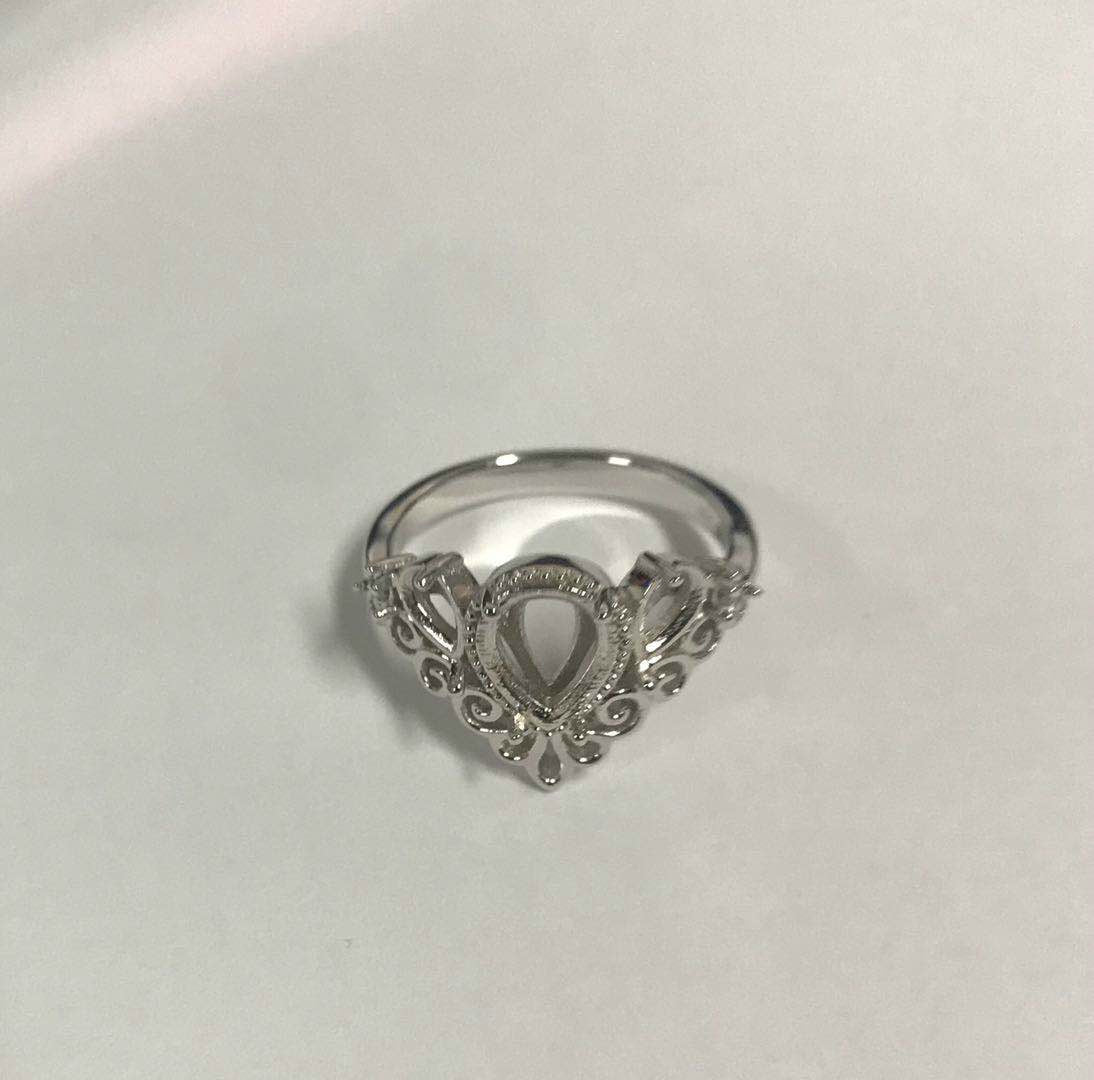 Sterling Silver Semi Mount Ring Setting Round RD Cluster 群镶mm