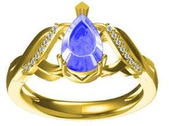 Sterling Silver Semi Mount Ring Setting Pear PE 9X6mm - Syzjewelry