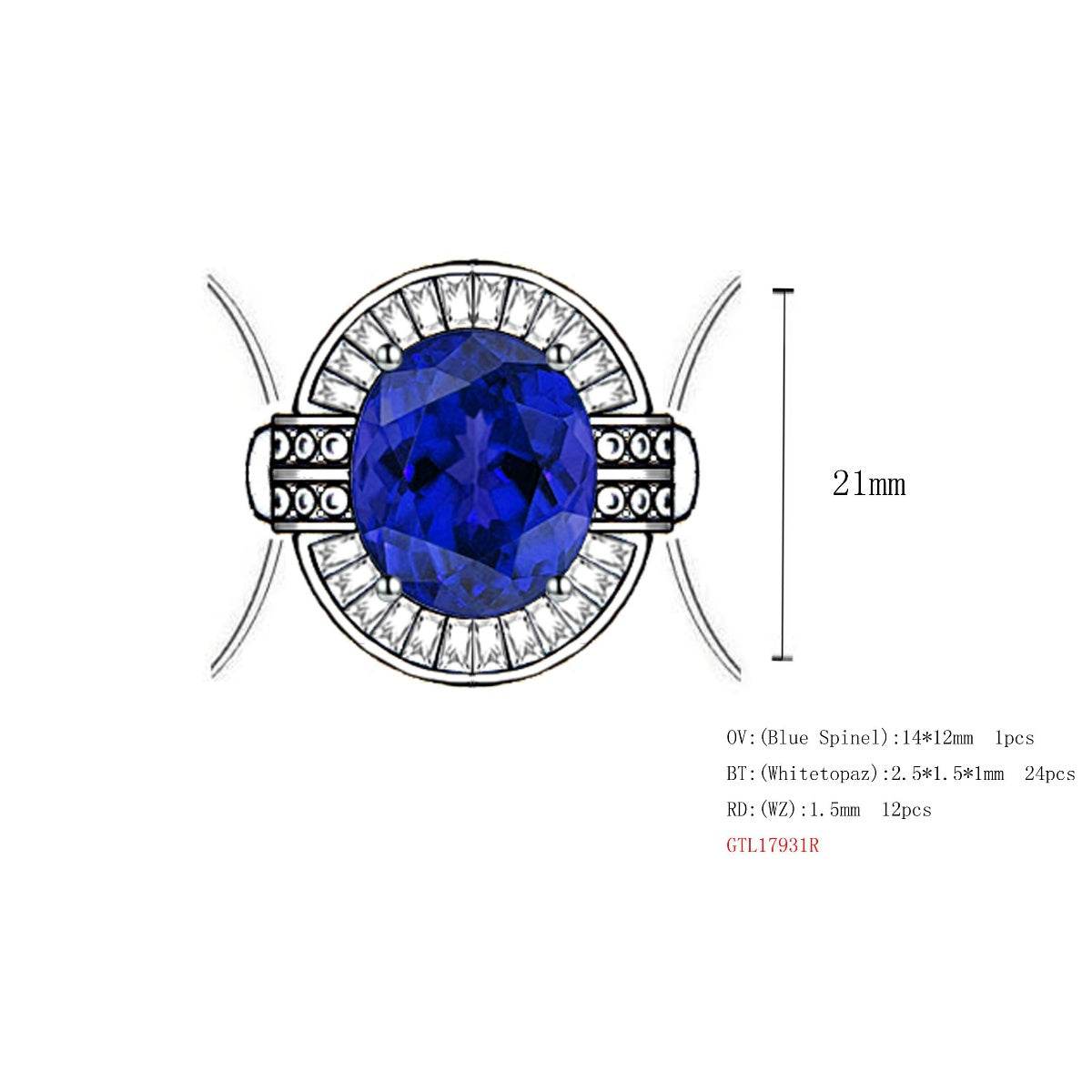 Sterling Silver Semi Mount Ring Setting Oval OV 14X12mm - Syzjewelry