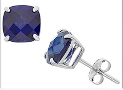 Sterling Silver Semi Mount Earrings Setting Cushion CU 8X8mm - Syzjewelry