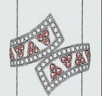 Halbmontierte Ringfassung aus Sterlingsilber, rund, RD, 2 x 2 mm