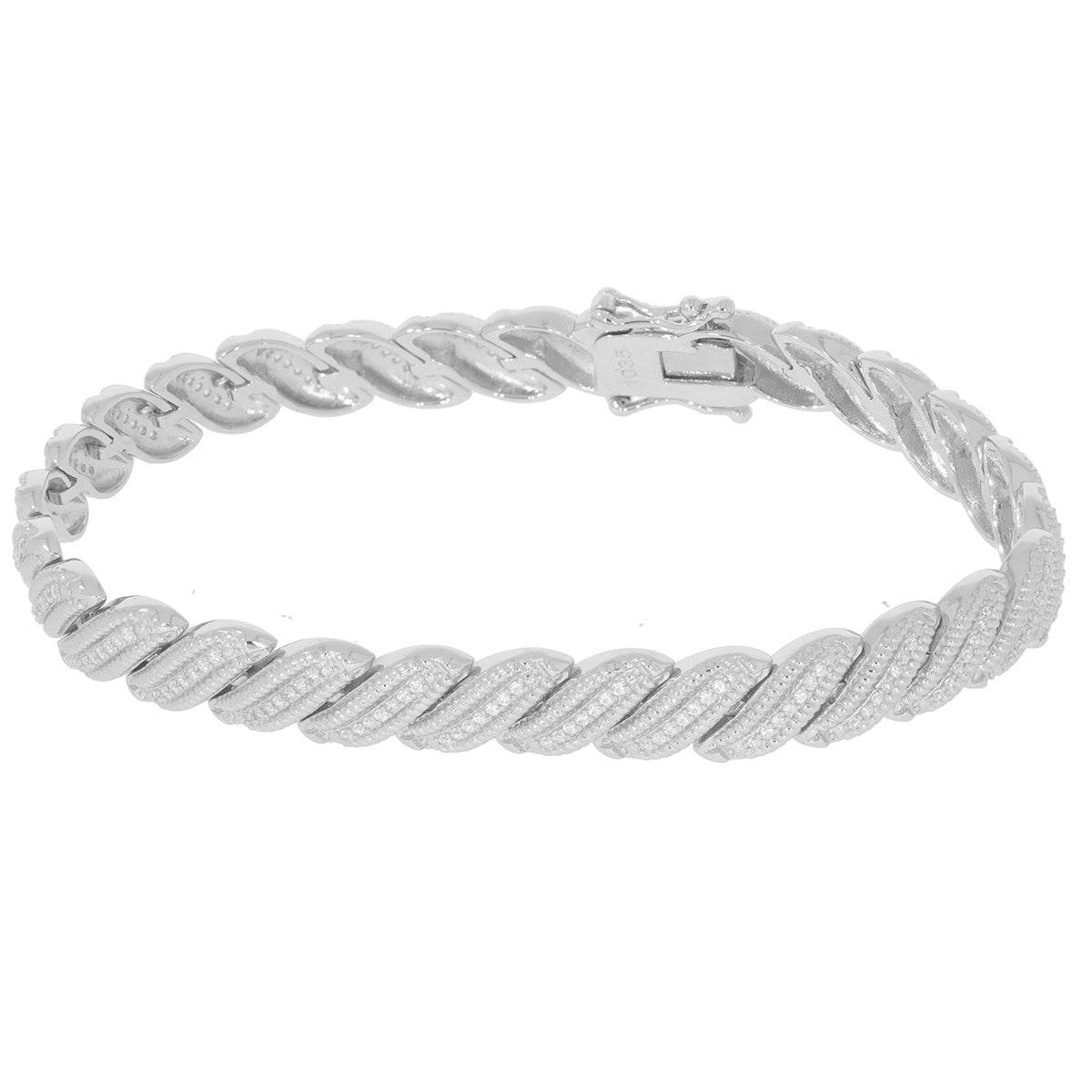 Sterling Silver Semi Mount Bracelet Setting Round RD 1.0mm - Syzjewelry