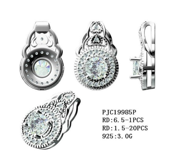 Sterling Silver Semi Mount Pendant Setting Round RD 6.5mm
