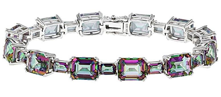 Sterling Silver Semi Mount Bracelet Setting Emerald OCT 10X8mm