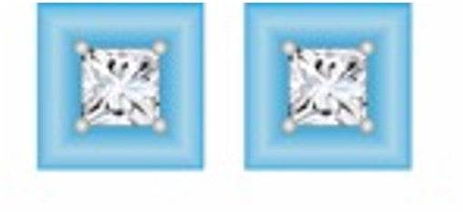 Sterling Silver Semi Mount Earrings Setting Princess SQ 3.5X3.5mm - Syzjewelry