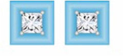 Sterling Silver Semi Mount Earrings Setting Princess SQ 3.5X3.5mm - Syzjewelry