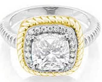 Sterling Silver Semi Mount Ring Setting Cushion CU 10X10mm