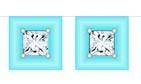 Sterling Silver Semi Mount Earrings Setting Princess SQ 5x5mm - Syzjewelry