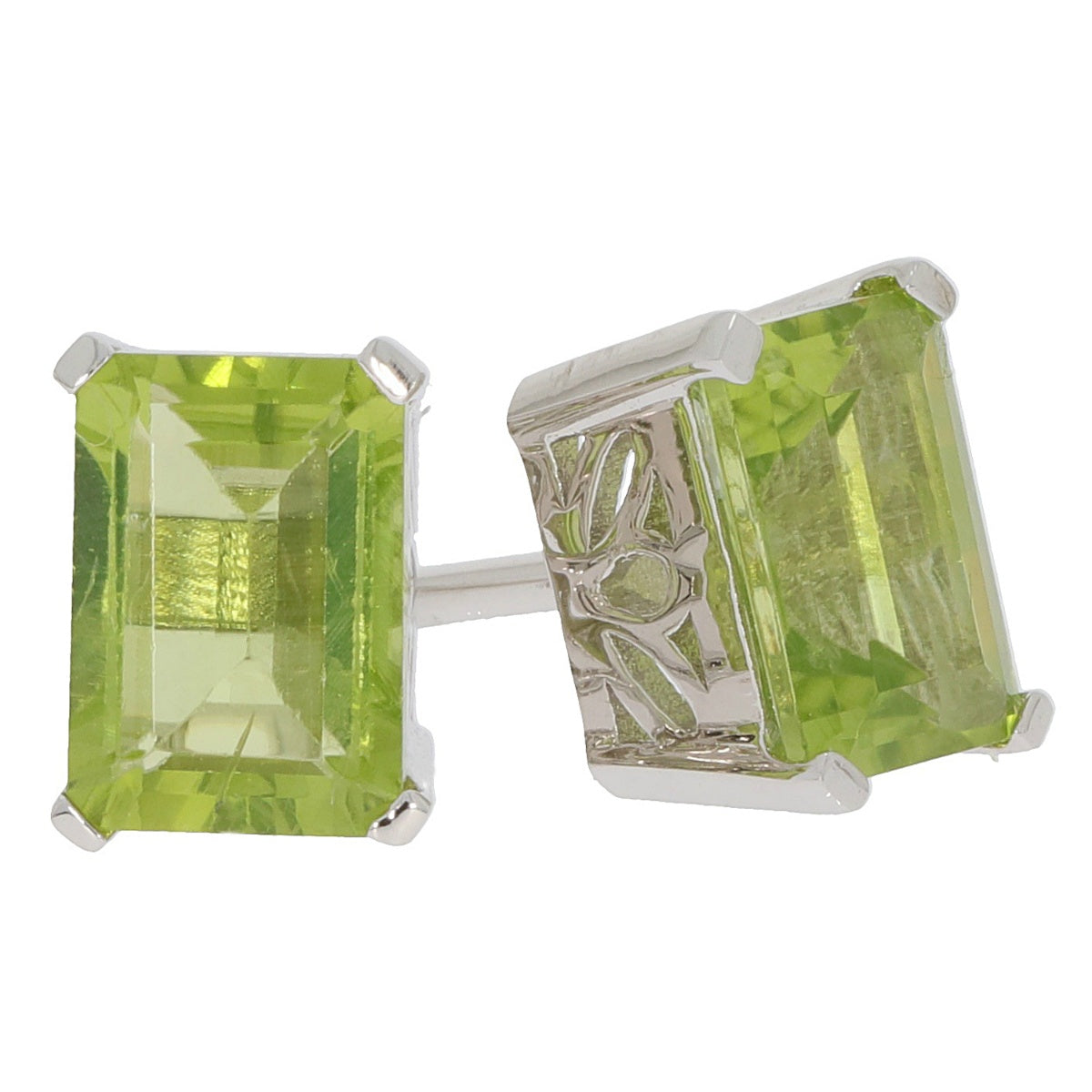 Sterling Silver Semi Mount Earrings Setting Emerald OCT 7X5mm