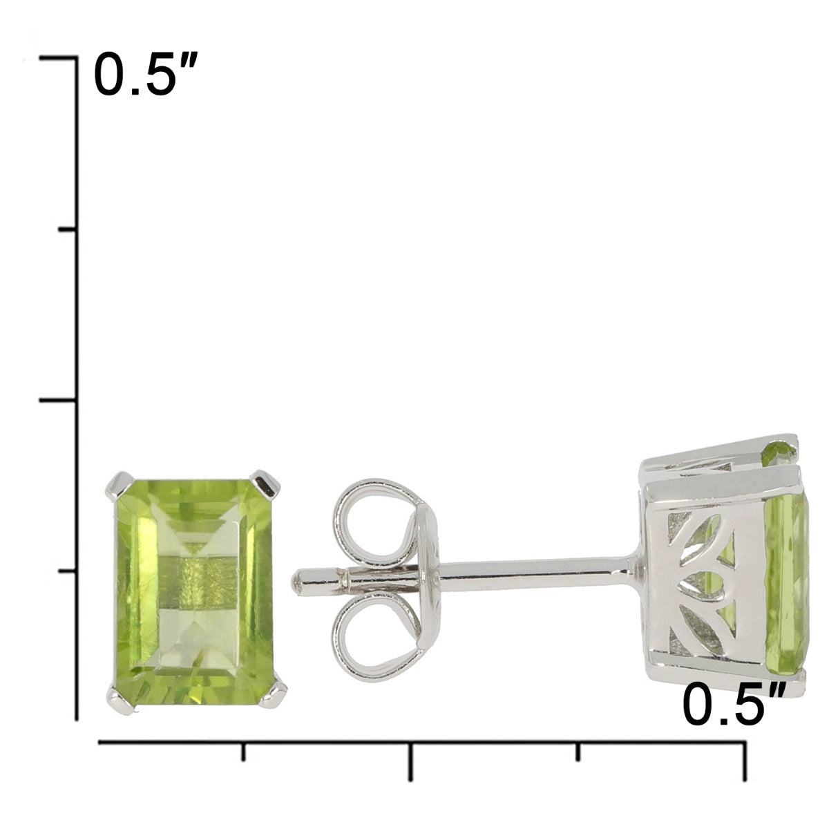 Sterling Silver Semi Mount Earrings Setting Emerald OCT 7X5mm