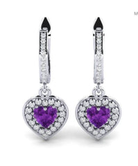 Sterling Silver Semi Mount Earrings Setting Heart HT 6X6mm - Syzjewelry