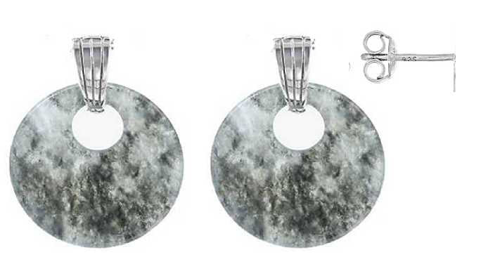 Sterling Silver Semi Mount Earrings Setting Round RD 19x9mm