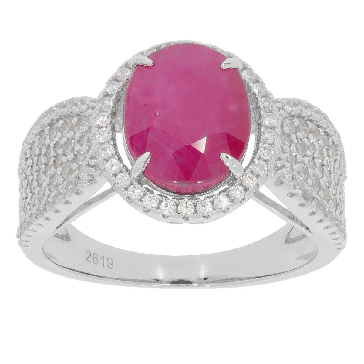 Sterling Silver Semi Mount Ring Setting Oval OV 9x7mm Halo Accent - Syzjewelry
