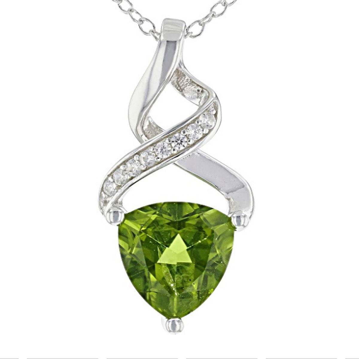 Sterling Silver Semi Mount Pendant Setting Trillion Tri 9X9mm Criss Cross with White Topaz Accent - Syzjewelry