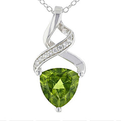 Sterling Silver Semi Mount Pendant Setting Trillion Tri 9X9mm Criss Cross with White Topaz Accent - Syzjewelry